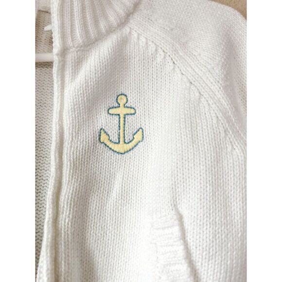 Janie & Jack Nautical Anchor Zip Front Sweater Jacket Size 6-12M - Picture 3 of 4